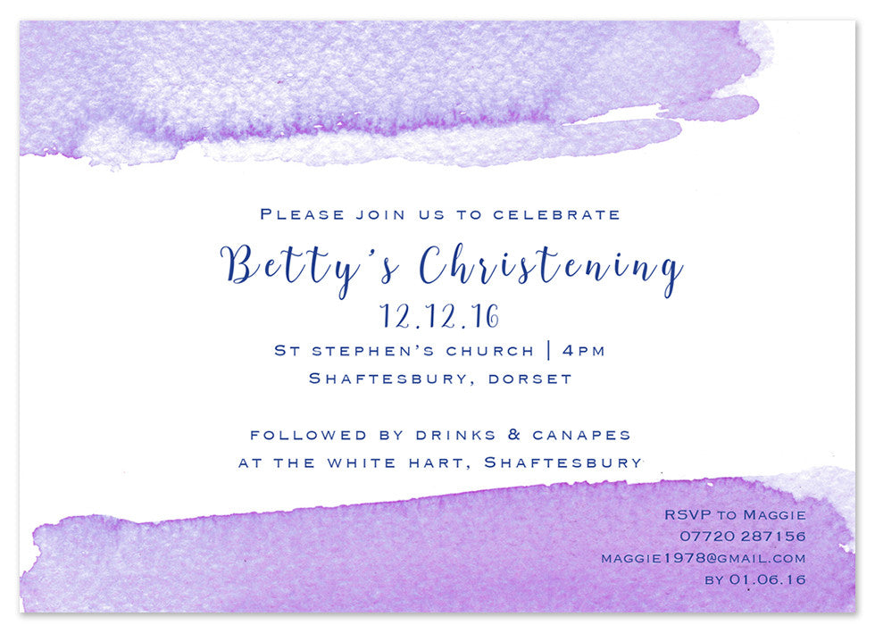 Personalised christening invitations