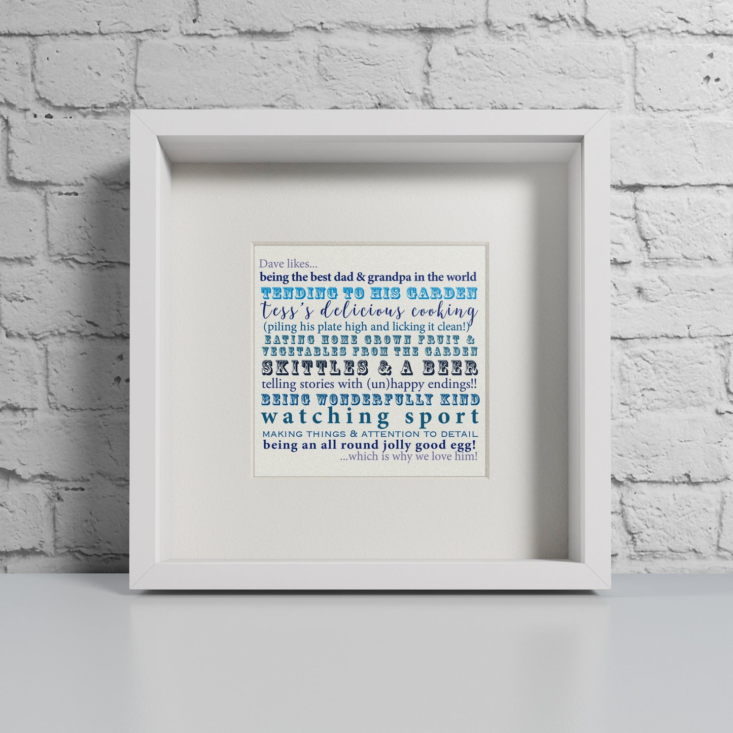 Likes Blues - Personalised Print