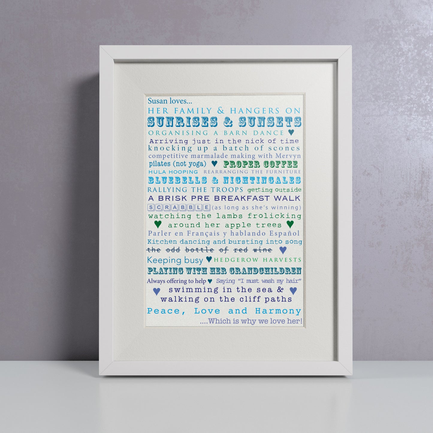 Likes Blues - Personalised Print