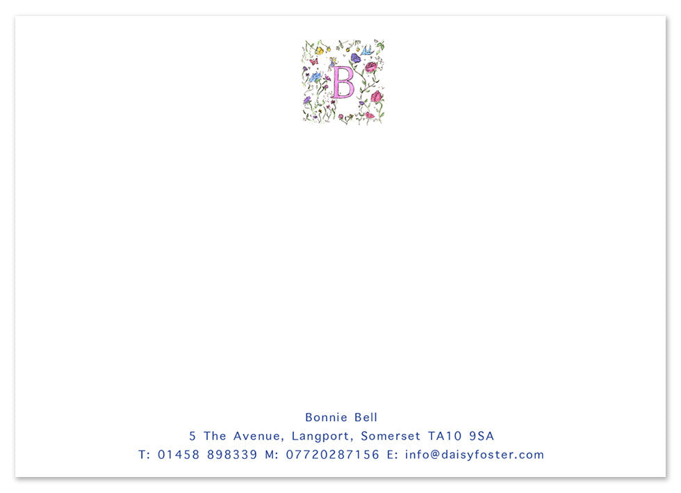 Floral Initial - Personalised Personalised Stationery