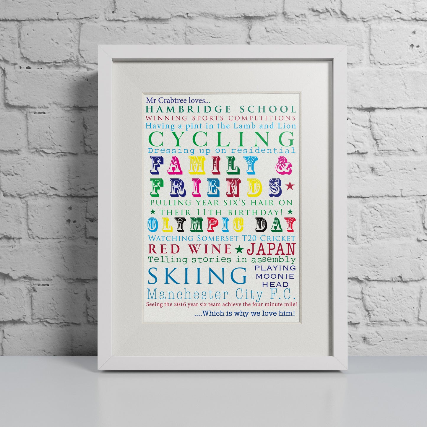 Likes Multi Coloured - Personalised Print