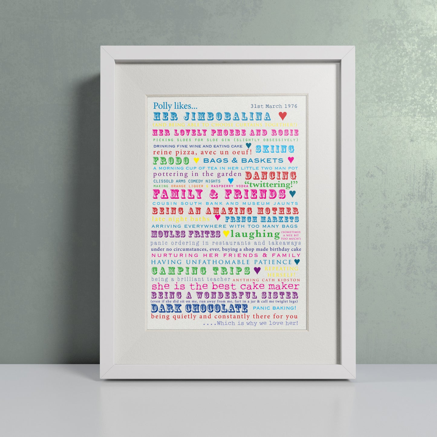 Likes Multi Coloured - Personalised Print