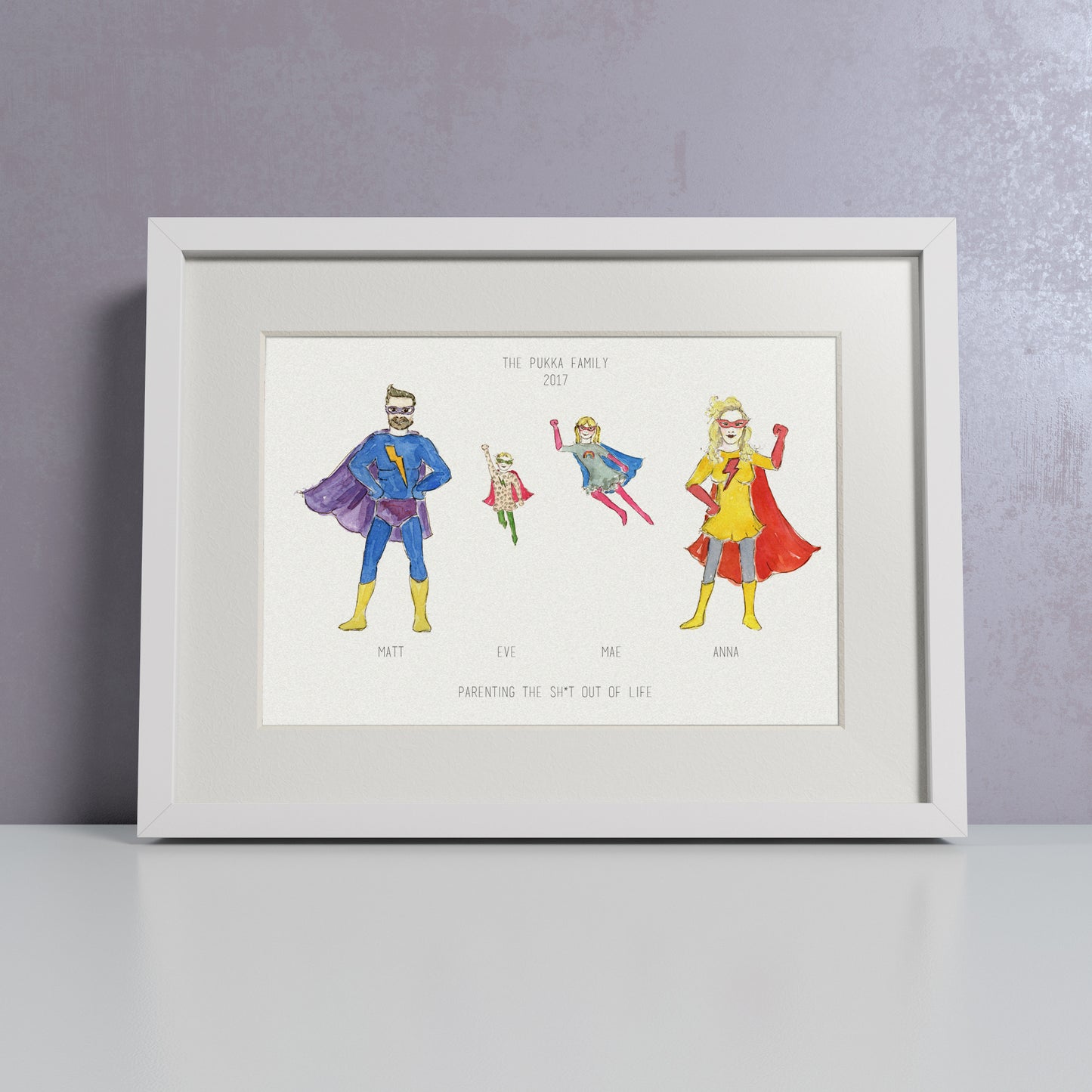 'Super You' Personalised Super Hero Family Print - Personalised 