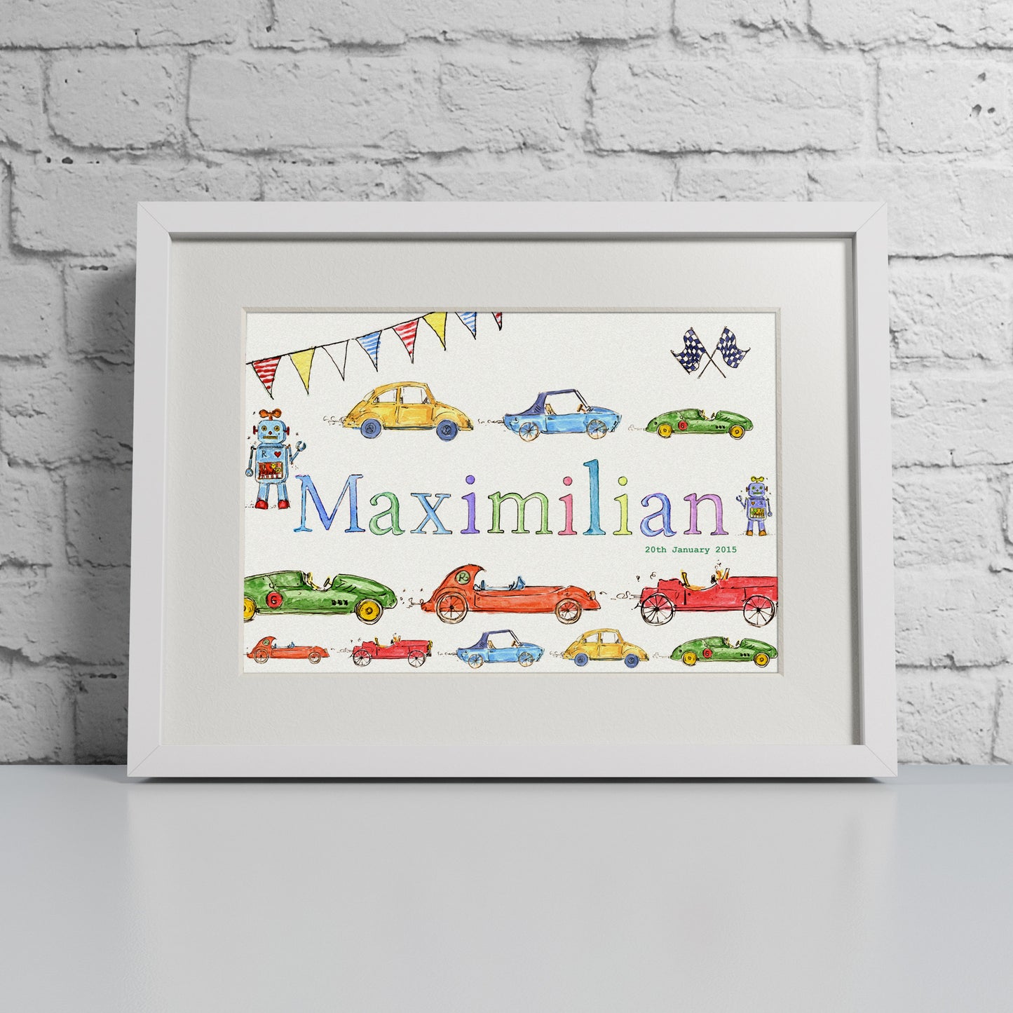 Cars & Robots - Personalised Print